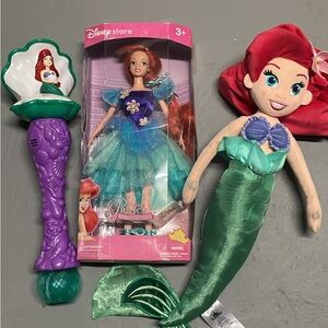 Disney Ariel Doll and Plush Set - Teal and Purple